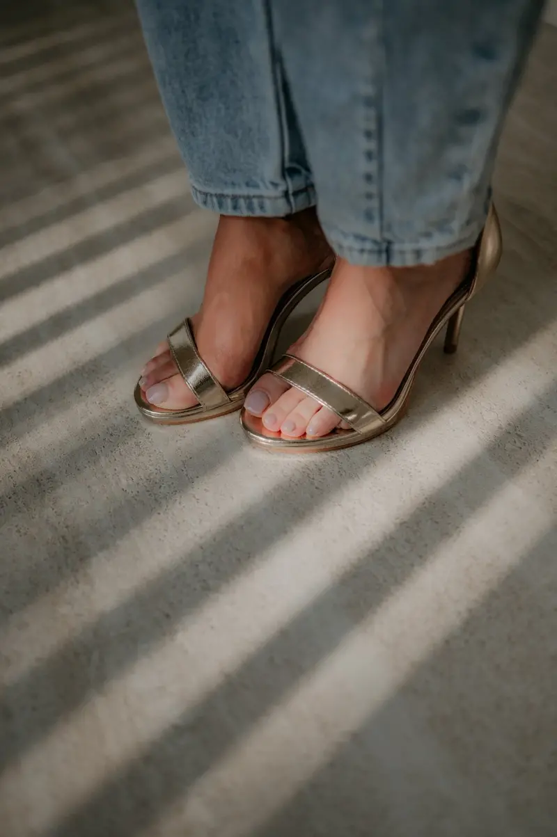 Meldi Metallic Gold Heeled Sandals 1