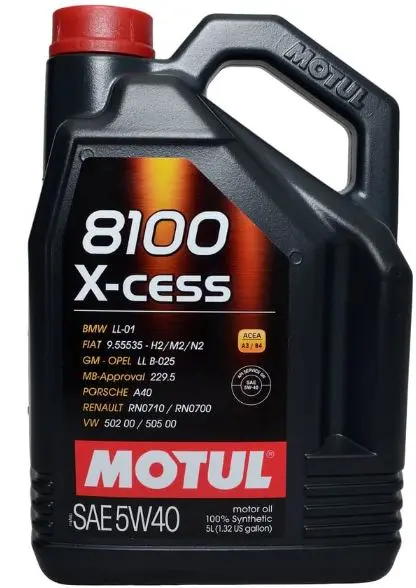 Motul 8100 X-Cess 5W-40 Full Synthetic Engine Oil – 5-Liter Container 1