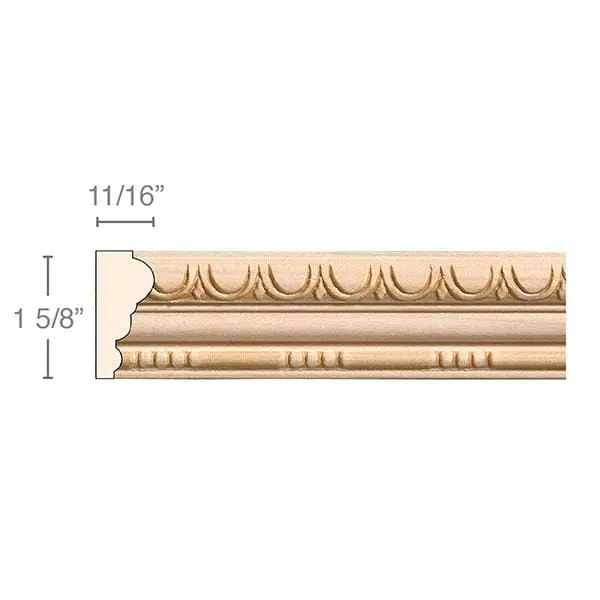 Narrow Egg-And-Dart With Bead-And-Barrel – 1.625" Wide × 0.6875" Deep 1