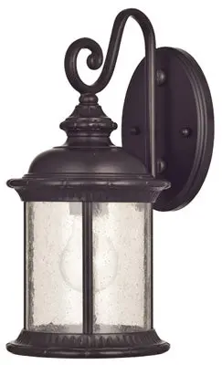 Outdoor Wall Light – Oil-Rubbed Bronze With Clear Seeded Glass, 100W, 6.5" X 13.25" 1