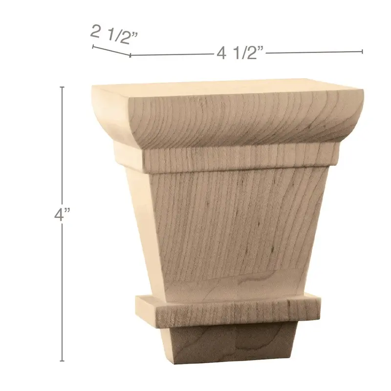 Palladian Toe Kick Bun Foot (Single Unit) – 4 1/2" Diameter × 4" Height × 2 1/2" Depth 1