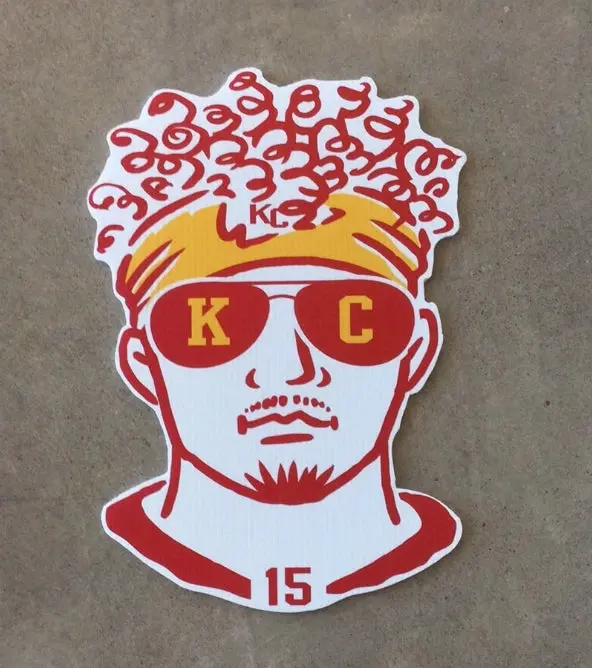 Pat Mahomes Fathead Decal – Kansas City Football Fan Art 1