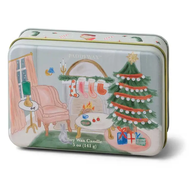 Persimmon & Chestnut Holiday Tin Candle 1