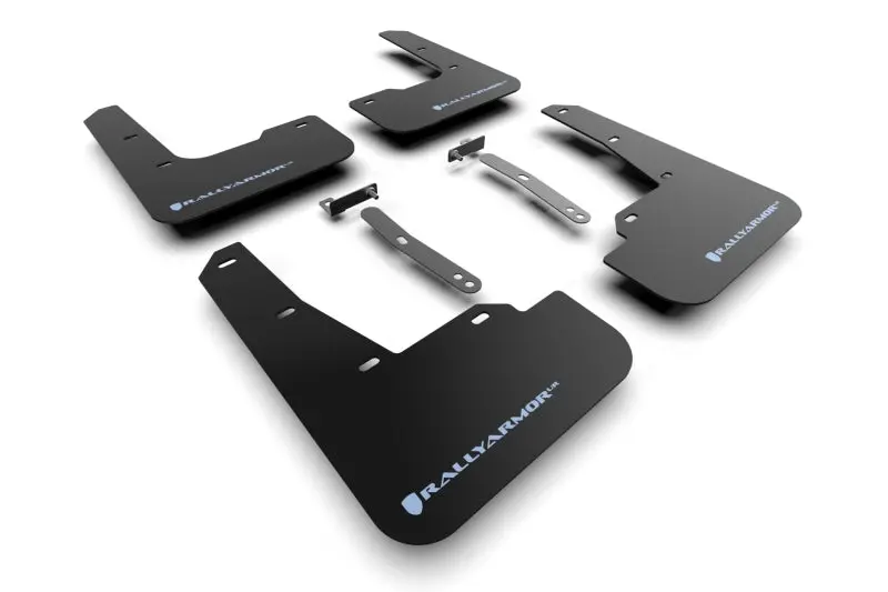 Rally Armor Black Mud Flap Kit With Light Blue Logo For 2022–2023 Hyundai Elantra N 1