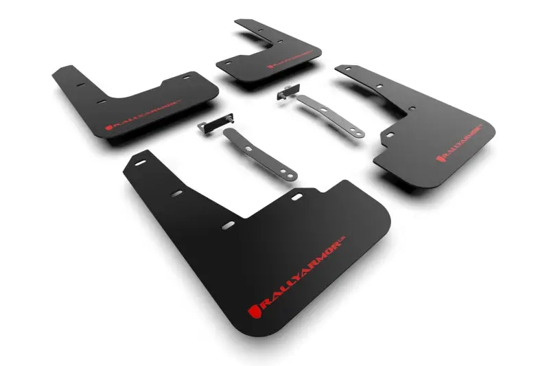 Rally Armor Black Mud Flap Kit With Red Logo For 2022–2023 Hyundai Elantra N 1