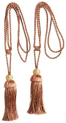 Rich Burgundy Metallic Curtain Tiebacks – Pair, 23.5-Inch Length 1