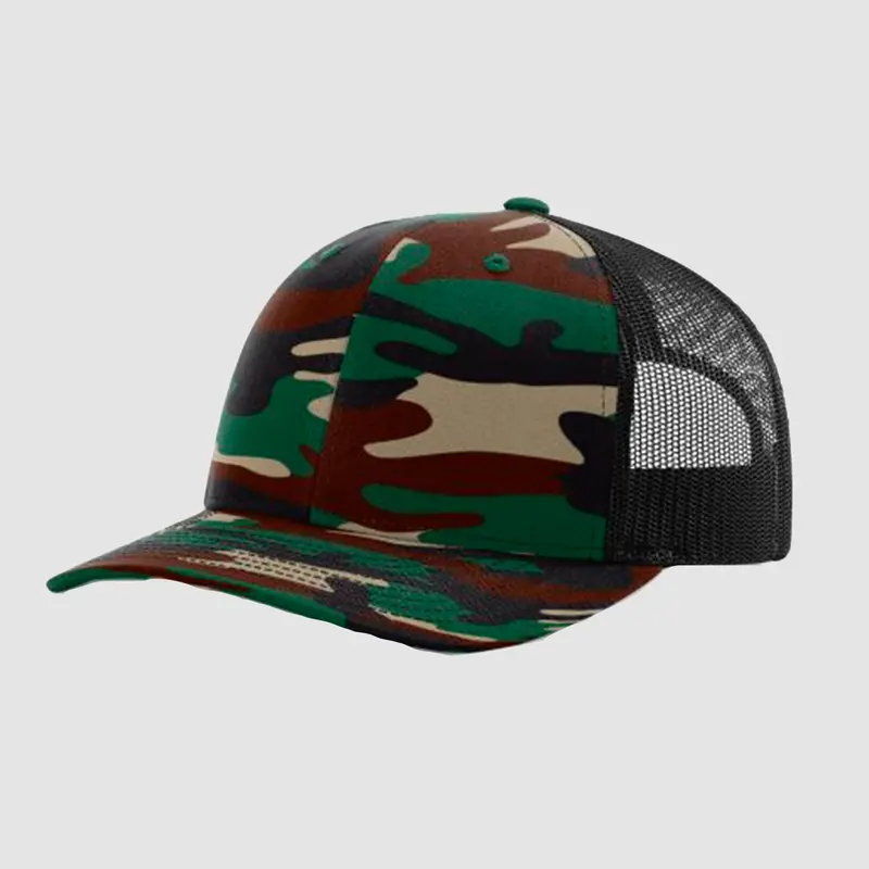 Richardson 112 Camo Front Hat – Printed Pattern, Custom Embroidered Accent 1
