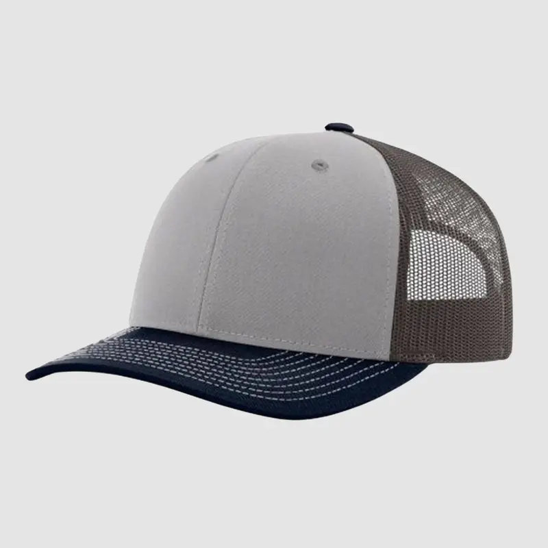 Richardson 112 Tri-Color Trucker Hat With Custom Embroidered Design 1