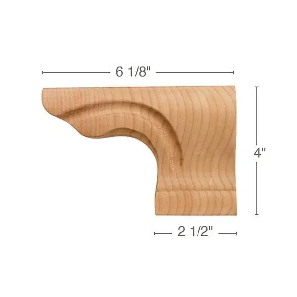 Right-Sided Pedestal Foot – 6.125" W × 4" H × 1.0625" D 1
