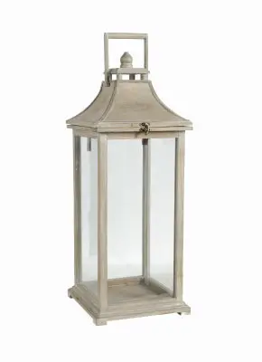 Rustic Wood-And-Glass Garden Candle Lantern – Large 1