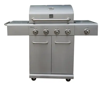 Stainless Steel 4-Burner Lp Gas Grill With Side Burner – 53,000 Btu 1