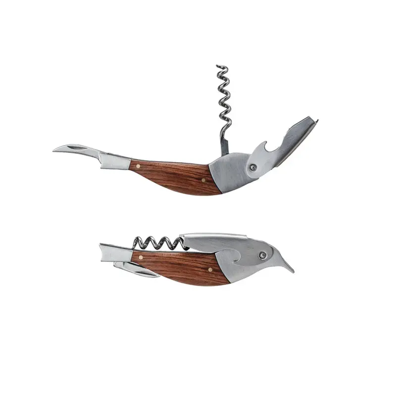 Stainless Steel Bird-Shaped Bottle Opener & Corkscrew 1