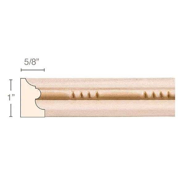 Standard Bead-And-Barrel Trim – 1" Wide × 0.625" Deep 1