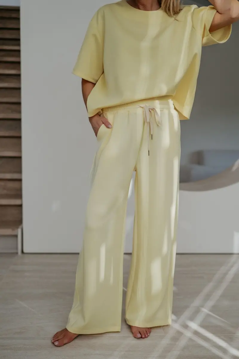 Sunshine Yellow Oriene High-Waisted Trousers 1