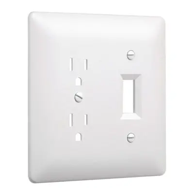 Taymac Masque 2000 Series 2-Gang Duplex/Toggle Wall Plate – White, 5-Pack 1