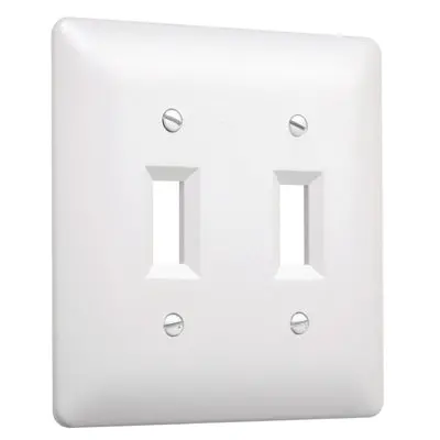 Taymac Masque 2000 Series 2-Gang Toggle Wall Plate – White 1