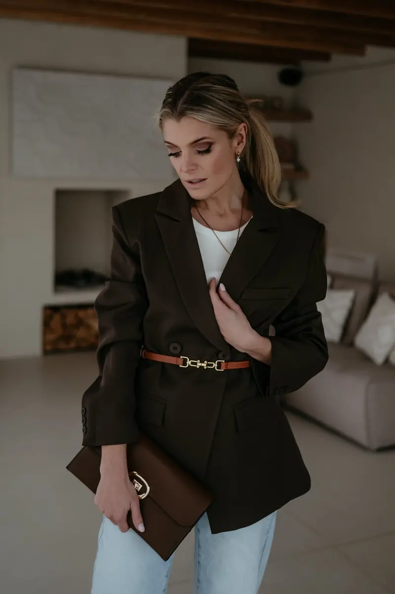 Torpore Chocolate Brown Wool-Blend Blazer – Tailored Fit 1