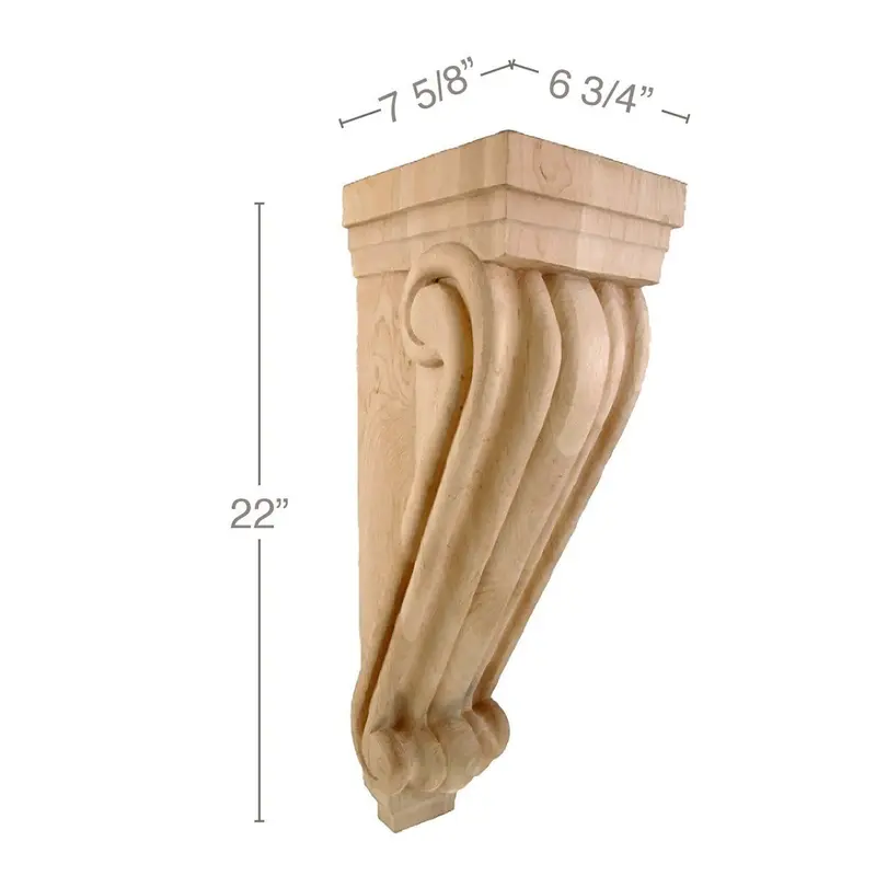 Traditional Large Corbel – 6.75" W × 22" H × 7.625" D, Classic Architectural Bracket 1
