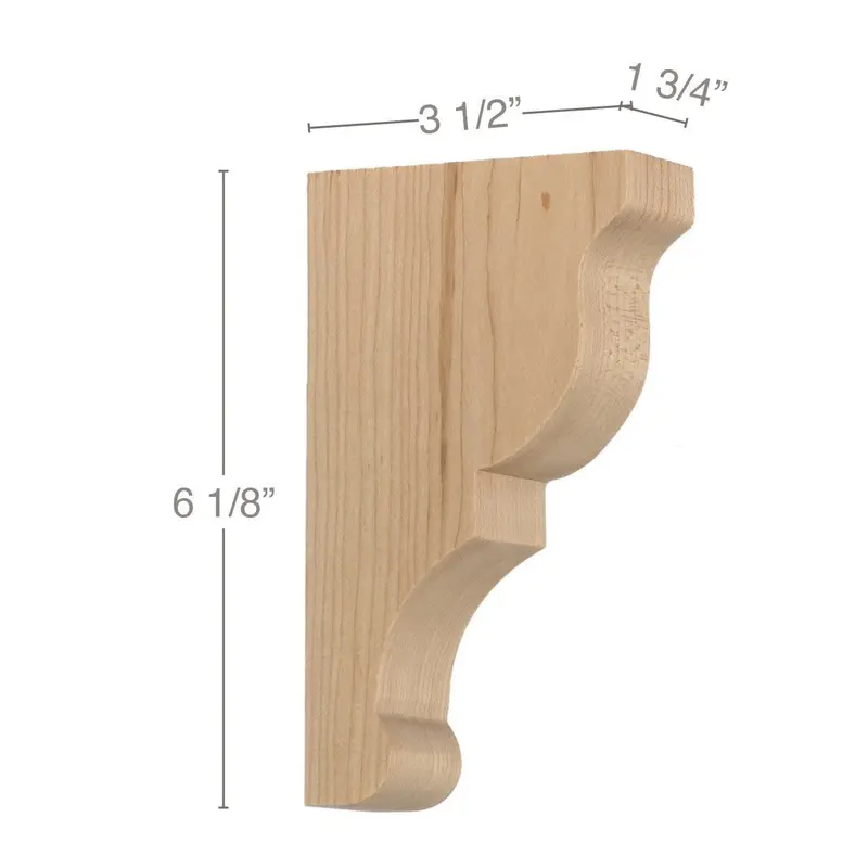 Transitional Extra-Small Bar Bracket – 1.75" W × 6.125" H × 3.5" D, Delicate Accent Support 1