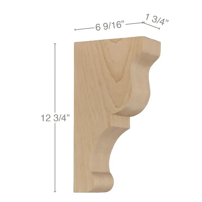 Transitional Large Bar Bracket – 1.75" W × 12.75" H × 6.5625" D, Sturdy Accent Corbel 1