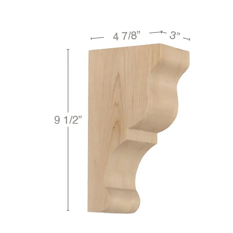 Transitional Medium Bar Support Corbel – 3" W × 9½" H × 4⁷⁄₈" D 1
