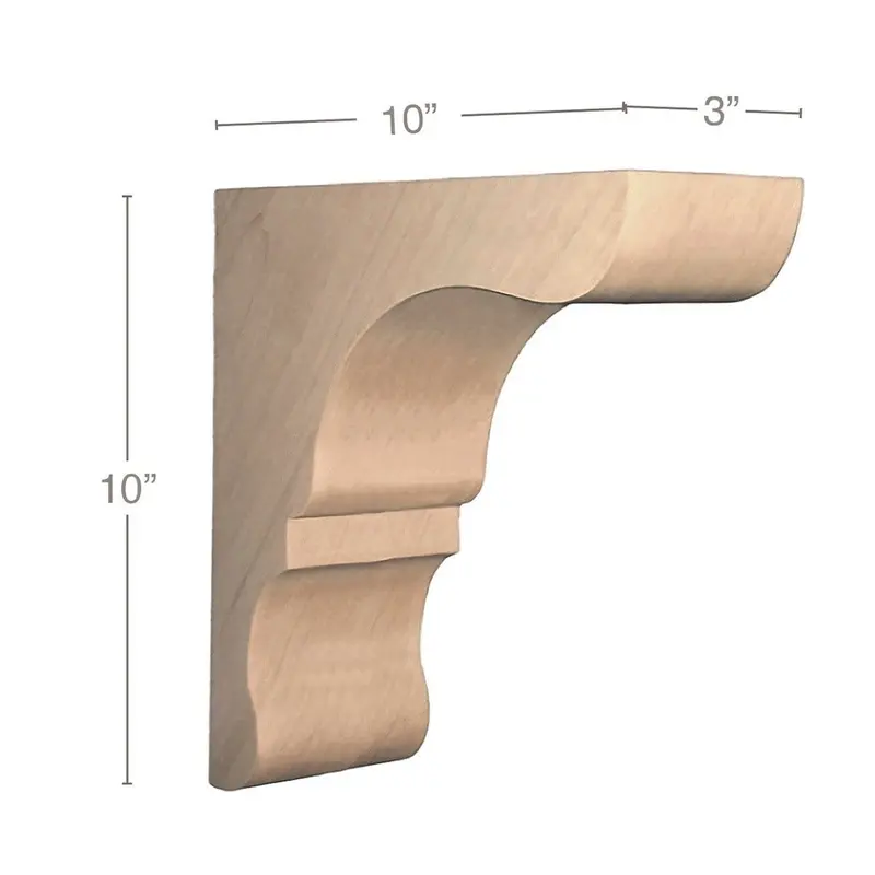 Transitional Overhang Bar Support Corbel – 3" W × 10" H × 10" D 1