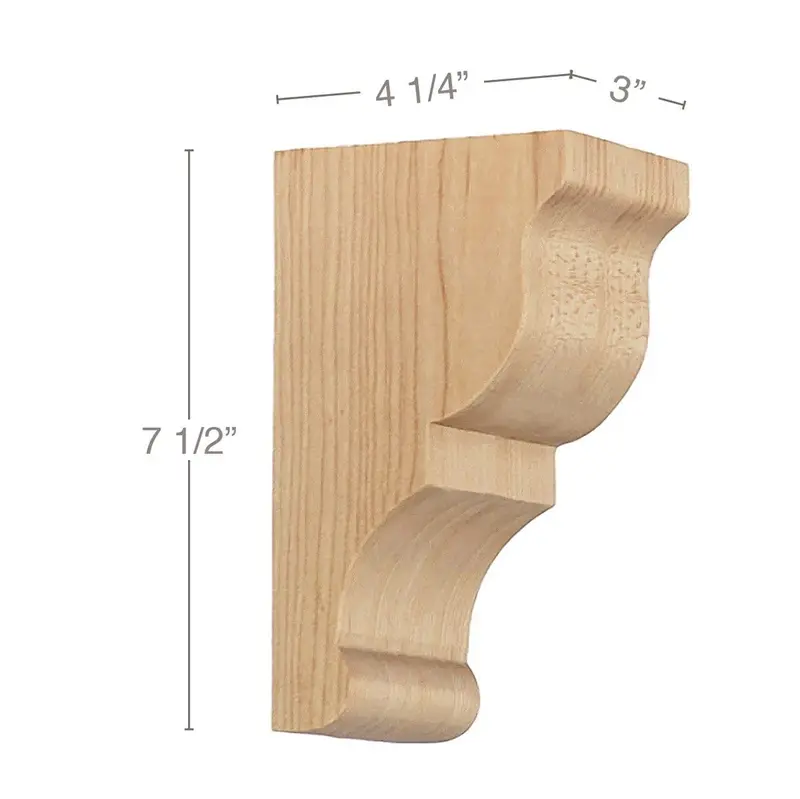 Transitional Small Bar Support Corbel – 3" W × 7½" H × 4¼" D 1