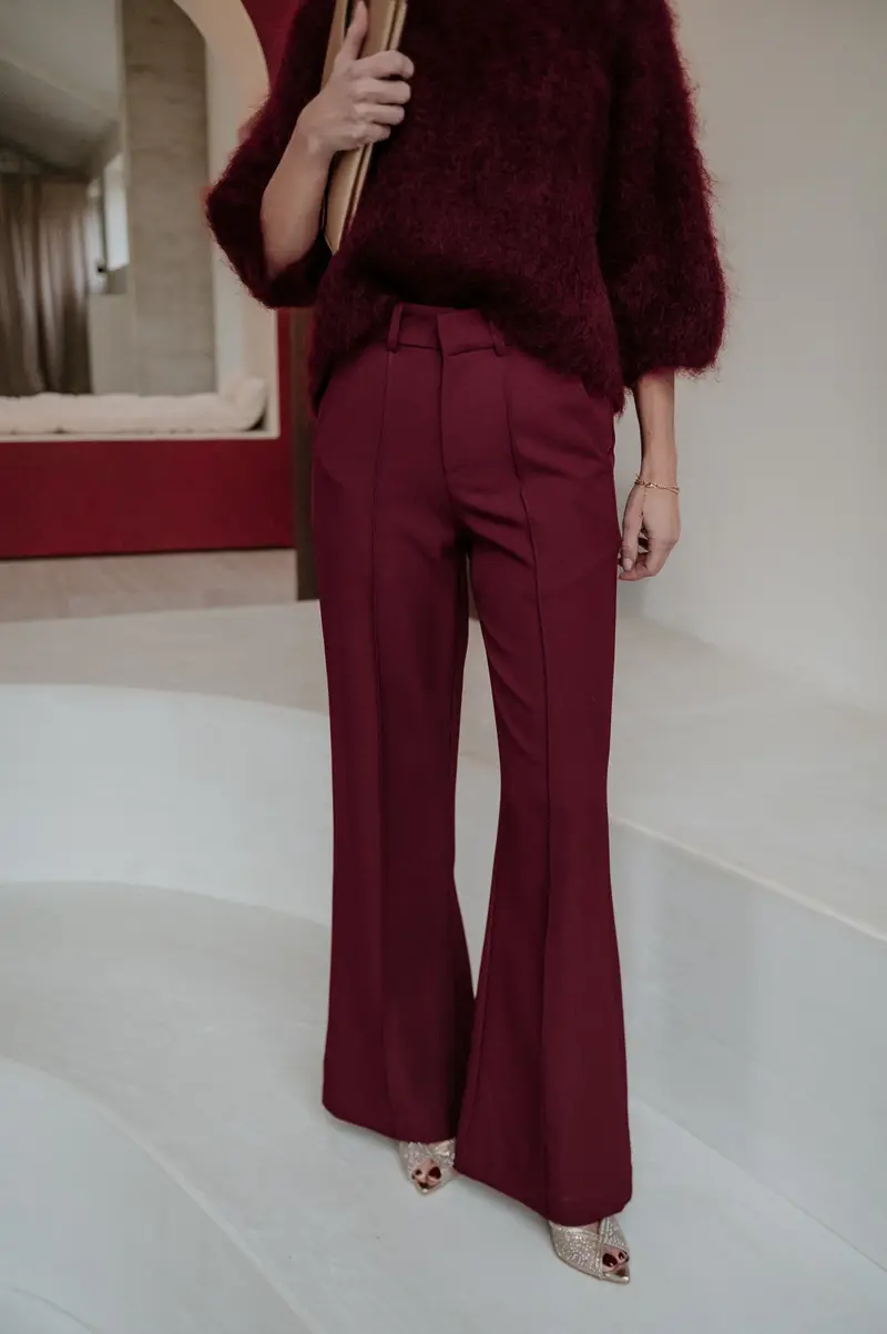 Vacuita Burgundy High-Waisted Trousers 1