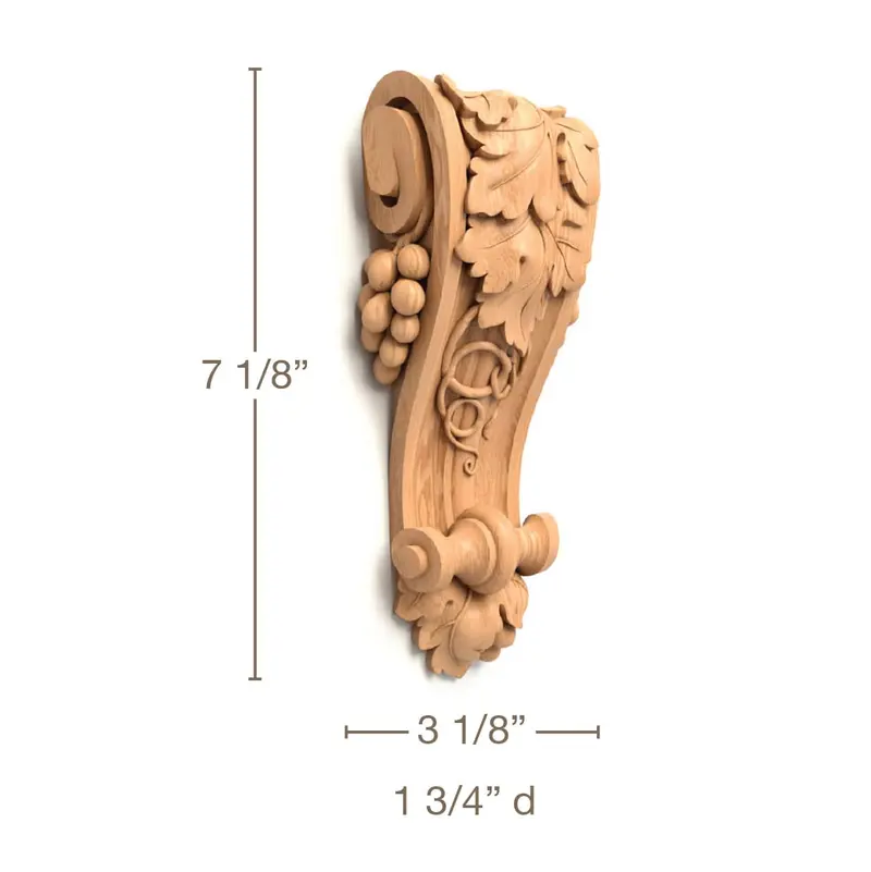 Vineyard Corbel – Compact Support – 3.125" W × 7.125" H × 1.75" D – Custom Order (3–6 Weeks) 1