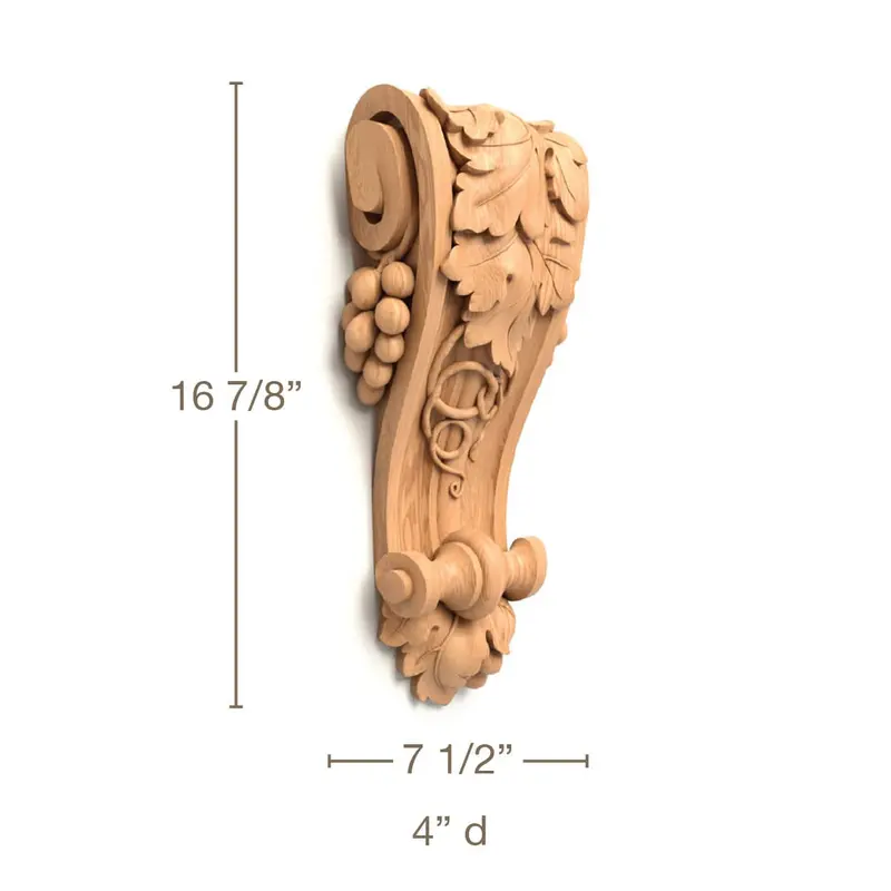Vineyard Corbel – Grand Proportion – 7.5" W × 16.875" H × 4" D – Made To Order (3–6 Weeks) 1