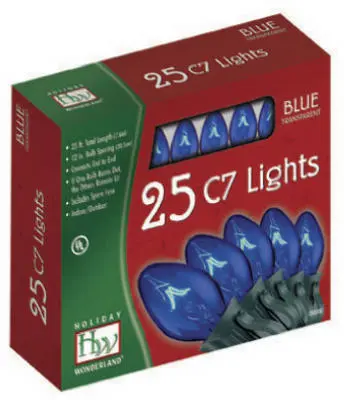 Vintage-Style Clear Blue Mini Christmas Lights – 25-Bulb Strand 1
