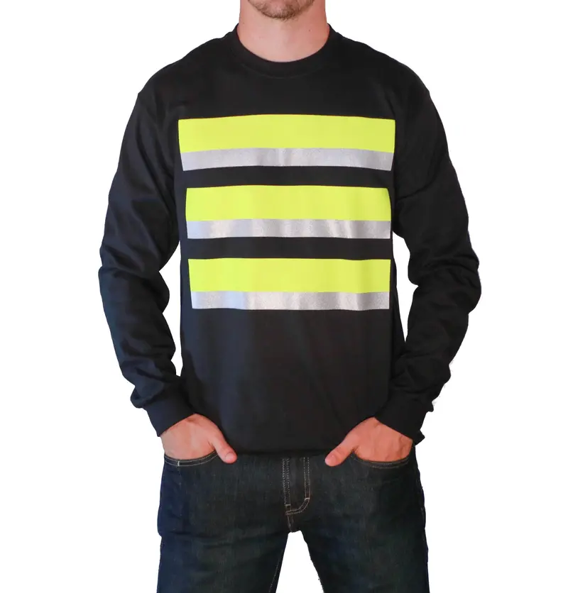 Whistle Unisex Safety T-Shirt – Striped Long Sleeve Workwear 1