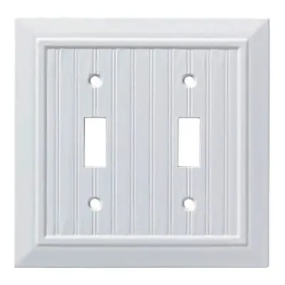 White Beadboard-Style Single Or Double Switch Wall Plate 1