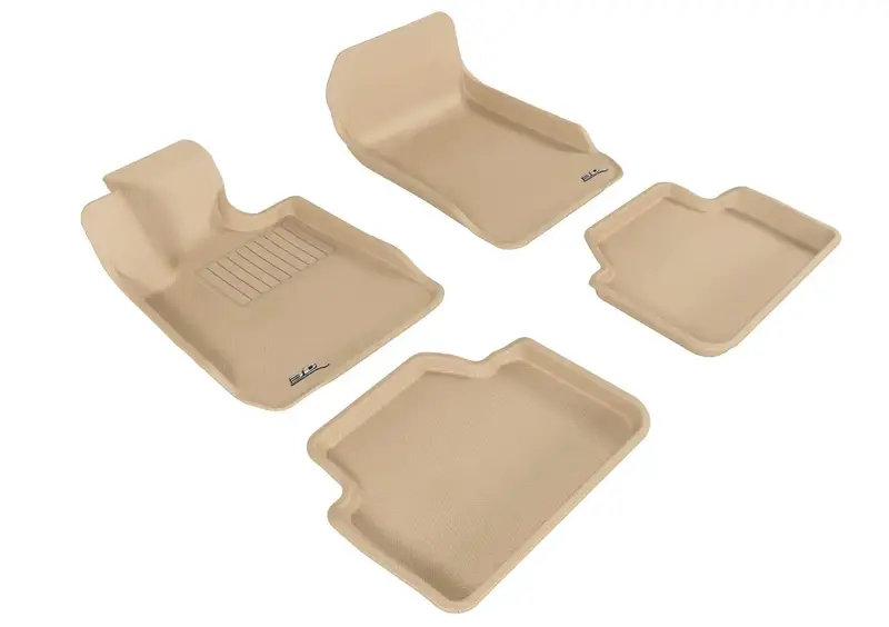 3D Maxpider Kagu All-Weather Floor Mat Set – Tan, 4-Piece (Front & Rear) 1