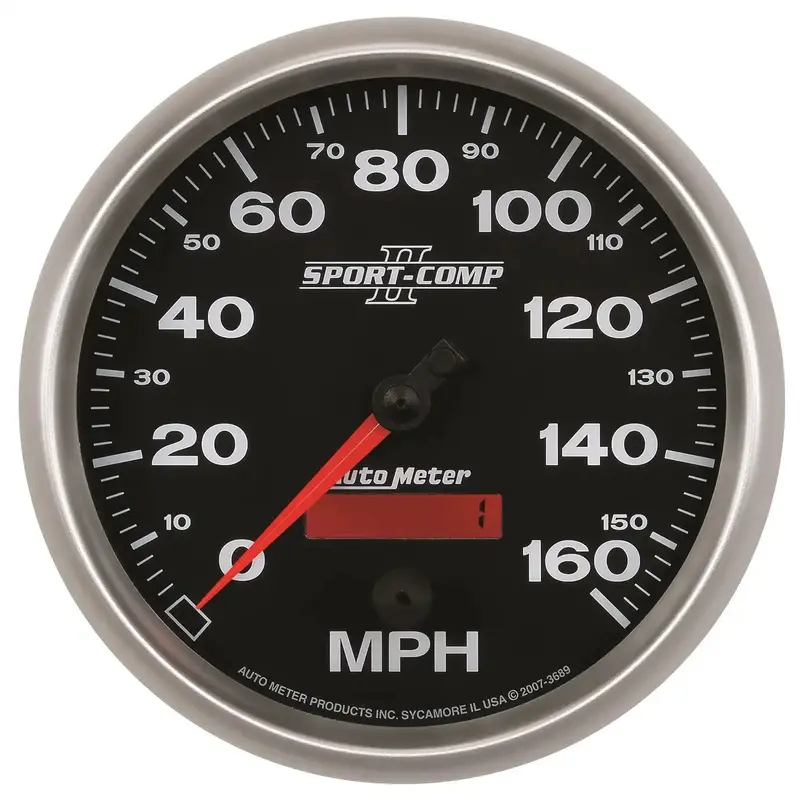 Autometer Sport-Comp Ii Electric Programmable Speedometer – 5-Inch Dial, 0–160 Mph Range 1