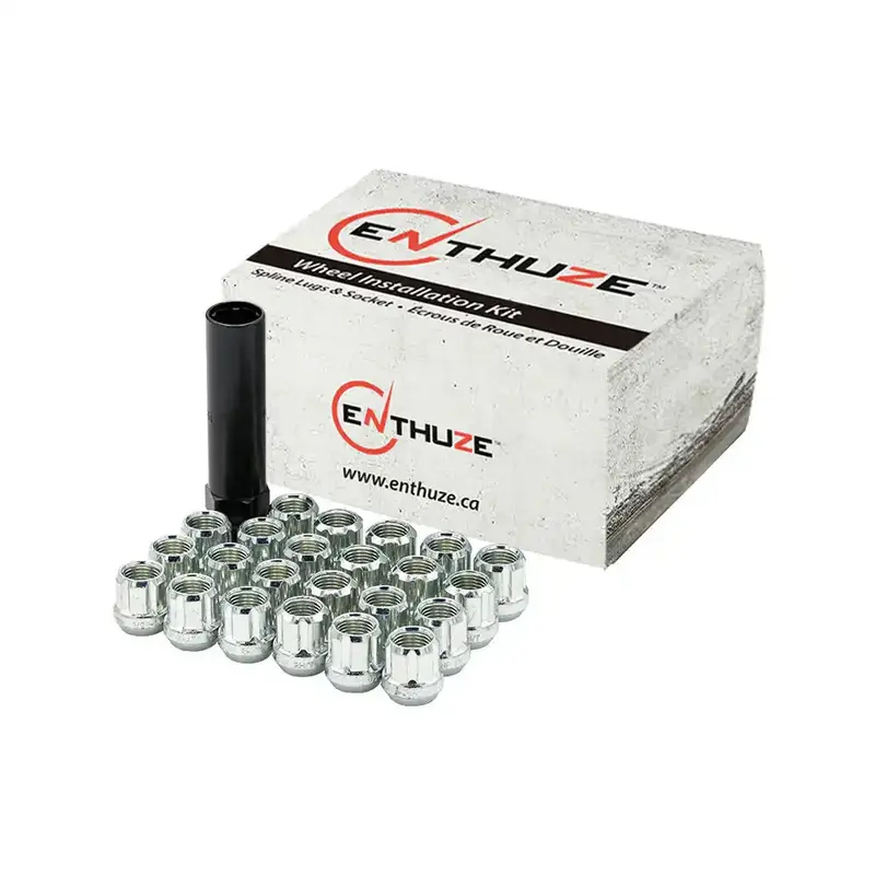 Enthuze Zinc-Plated Open-End Spline Lug Nuts – 8-Piece Set For Secure Wheel Mounting 1