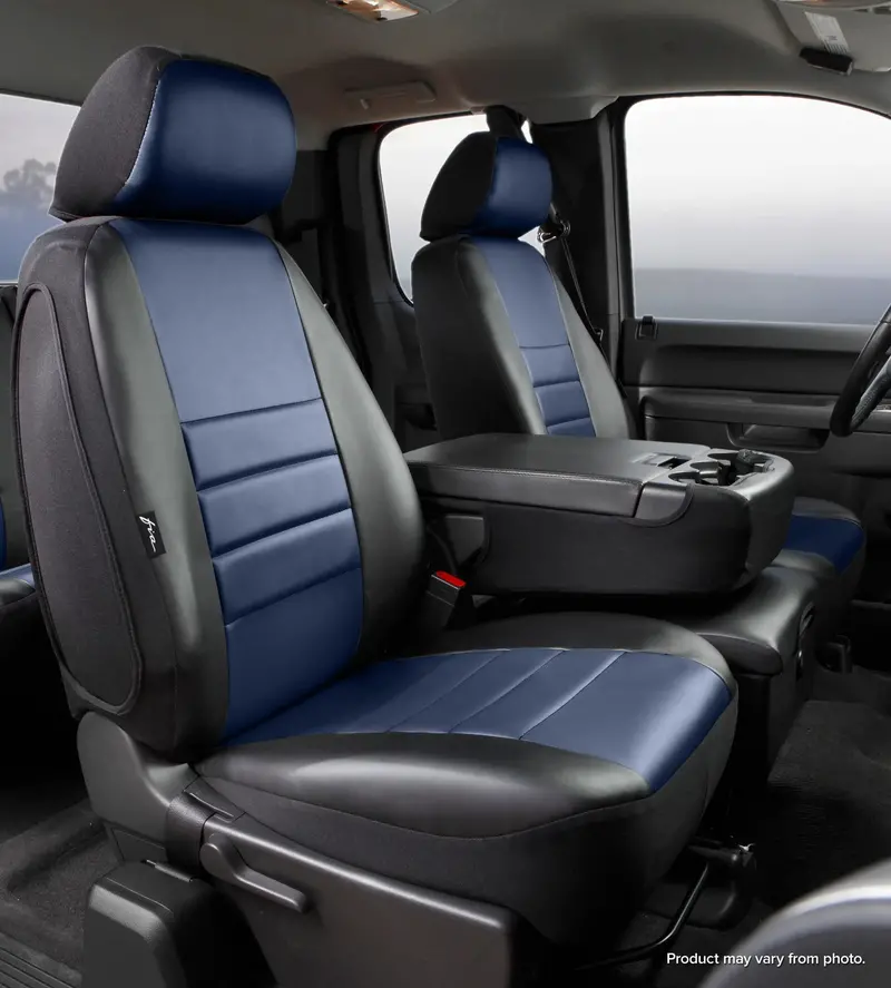 Fia Sl69-37 Blue Leatherette Front Seat Covers – Custom Fit, Simulated Leather 1
