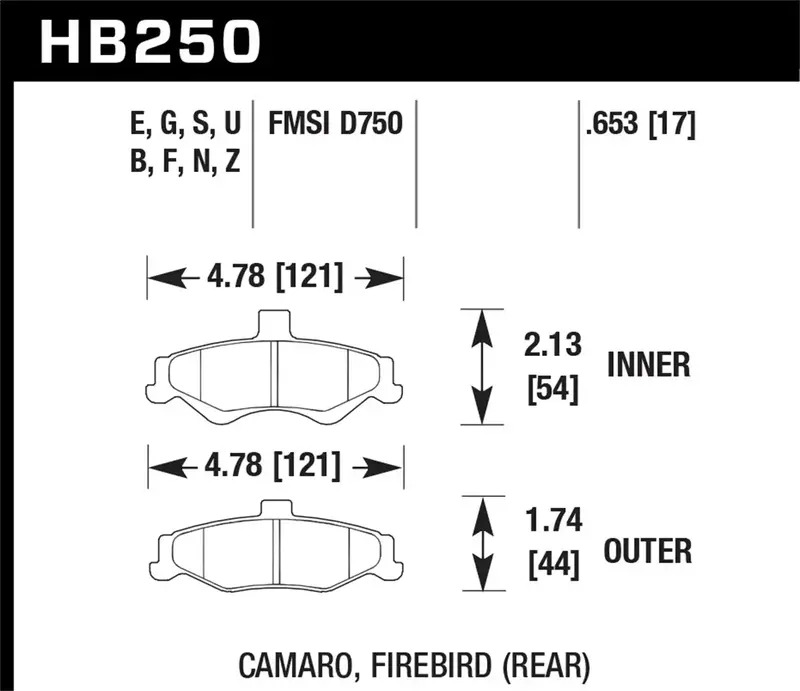 Hawk Performance Hb250U.653 Dtc-70 Race-Derived Brake Pads – 0.653" Thickness For High-Temp Stability 1