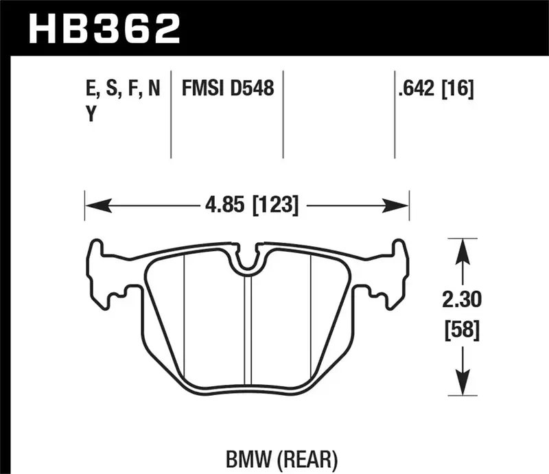 Hawk Performance Hb362S.642 Ht-10 Heavy-Duty Rear Disc Brake Pads – 0.642" Thickness 1