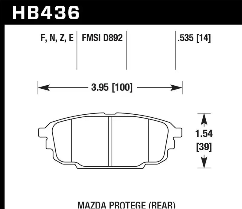 Hawk Performance Hps Front Brake Pads – 0.535" Thickness (Hb436F.535) 1
