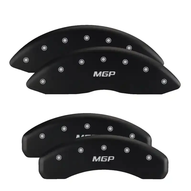 Mgp Engraved 4-Piston Caliper Covers – Front & Rear, Dodge Red/Silver Finish 1