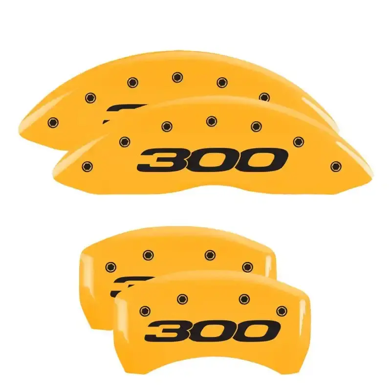 Mgp Yellow Engraved Caliper Covers – Front & Rear Set For 2008 Chrysler Aspen 1