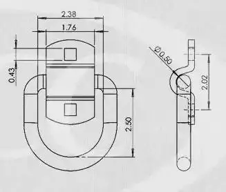 Pacific Chain Dr-050-Z Forged 1/2-Inch D-Ring Mount With Bolt-On Hardware 1